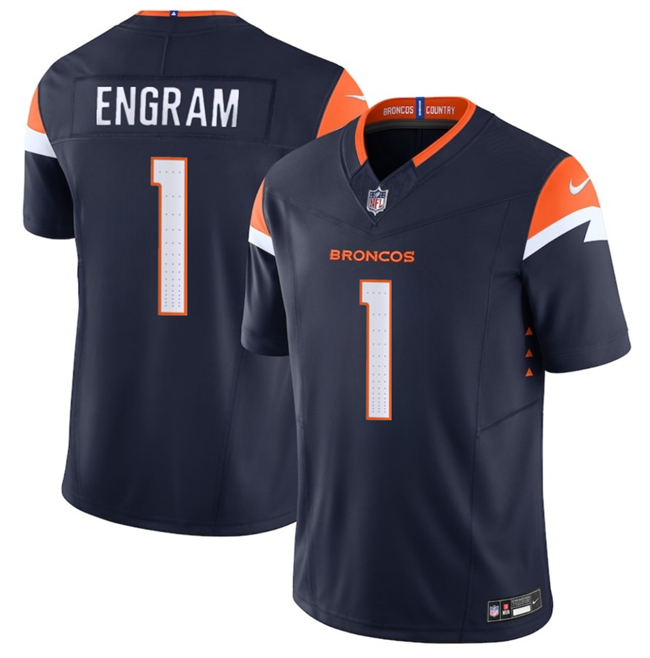 Men's Denver Broncos #1 Evan Engram Navy 2024 F.U.S.E. Alternate Vapor Limited Stitched Football Jersey Men's Denver Broncos #1 Evan Engram Navy 2024 F.U.S.E. Alternate Vapor Limited Stitched Football Jersey