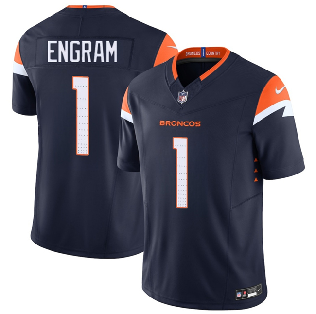 Men's Denver Broncos #1 Evan Engram Navy F.U.S.E. Vapor Limited Stitched Football Jersey Men's Denver Broncos #1 Evan Engram Navy F.U.S.E. Vapor Limited Stitched Football Jersey