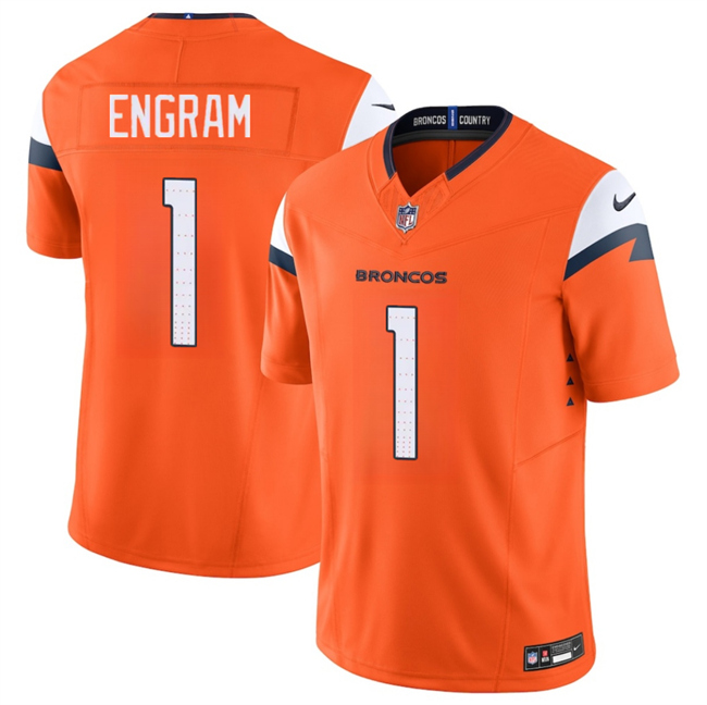 Men's Denver Broncos #1 Evan Engram Orange 2025 F.U.S.E. Vapor Limited Stitched Football Jersey Men's Denver Broncos #1 Evan Engram Orange 2025 F.U.S.E. Vapor Limited Stitched Football Jersey
