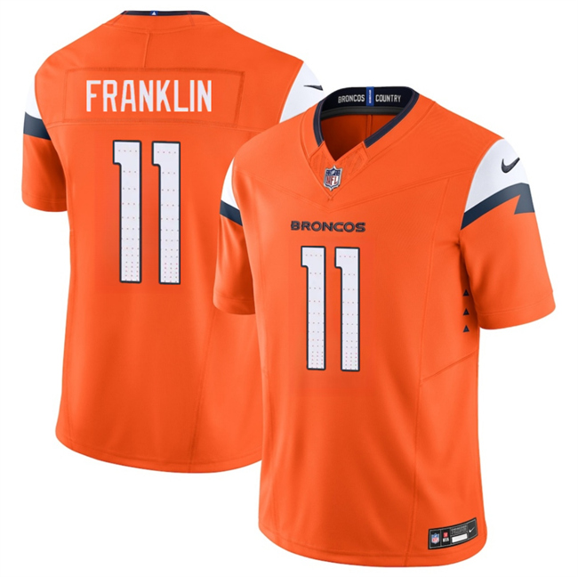 Men's Denver Broncos #11 Troy Franklin Orange 2025 F.U.S.E. Vapor Limited Stitched Football Jersey Men's Denver Broncos #11 Troy Franklin Orange 2025 F.U.S.E. Vapor Limited Stitched Football Jersey