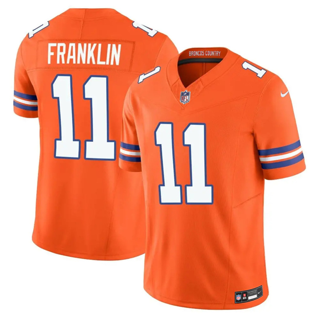 Men's Denver Broncos #11 Troy Franklin Orange F.U.S.E. Mile High Collection 1977 Throwback Vapor Limited Stitched Football Jersey Men's Denver Broncos #11 Troy Franklin Orange F.U.S.E. Mile High Collection 1977 Throwback Vapor Limited Stitched Football Jersey
