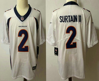 Men's Denver Broncos #2 Patrick Surtain II White 2021 Vapor Untouchable Stitched NFL Nike Limited Jersey Men's Denver Broncos #2 Patrick Surtain II White 2021 Vapor Untouchable Stitched NFL Nike Limited Jersey