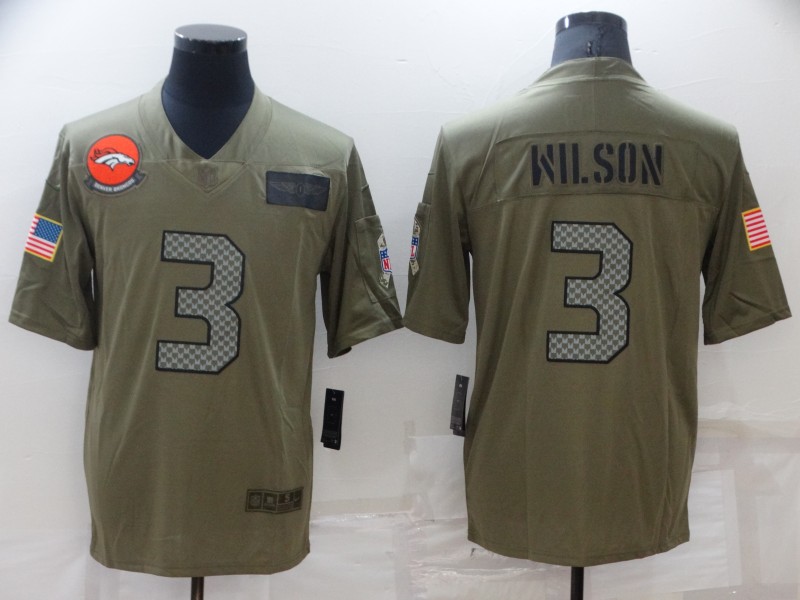 Men's Denver Broncos #3 Russell Wilson Olive Camo Salute To Service Limited Stitched Jersey Men's Denver Broncos #3 Russell Wilson Olive Camo Salute To Service Limited Stitched Jersey