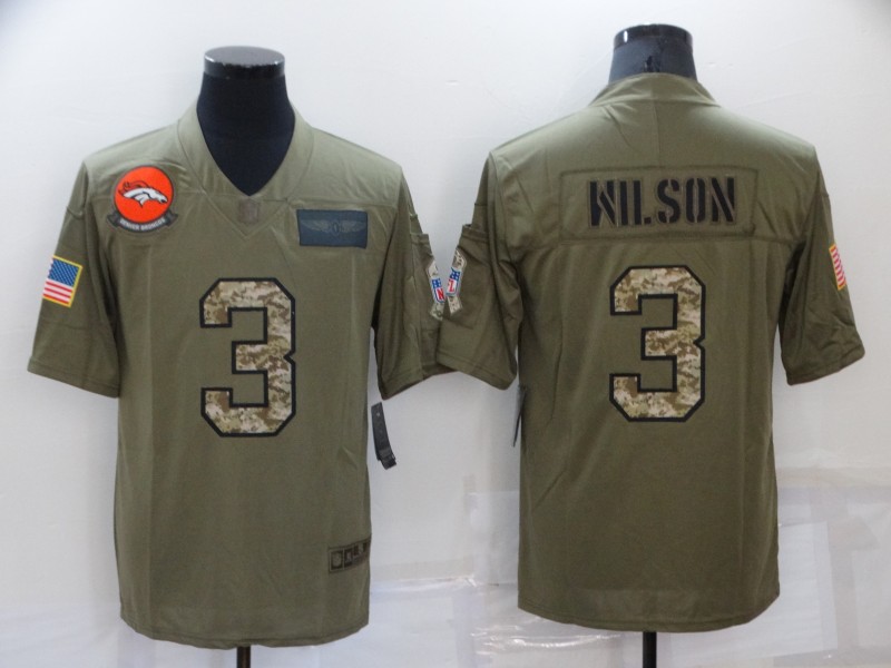 Men's Denver Broncos #3 Russell Wilson Olive Camo Salute To Service Limited Stitched Jersey Men's Denver Broncos #3 Russell Wilson Olive Camo Salute To Service Limited Stitched Jersey