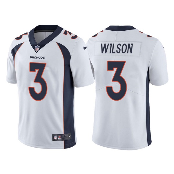 Men's Denver Broncos #3 Russell Wilson White Vapor Untouchable Limited Stitched Jersey Men's Denver Broncos #3 Russell Wilson White Vapor Untouchable Limited Stitched Jersey