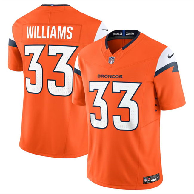 Men's Denver Broncos #33 Javonte Williams Orange 2024 F.U.S.E. Vapor Limited Stitched Football Jersey Men's Denver Broncos #33 Javonte Williams Orange 2024 F.U.S.E. Vapor Limited Stitched Football Jersey