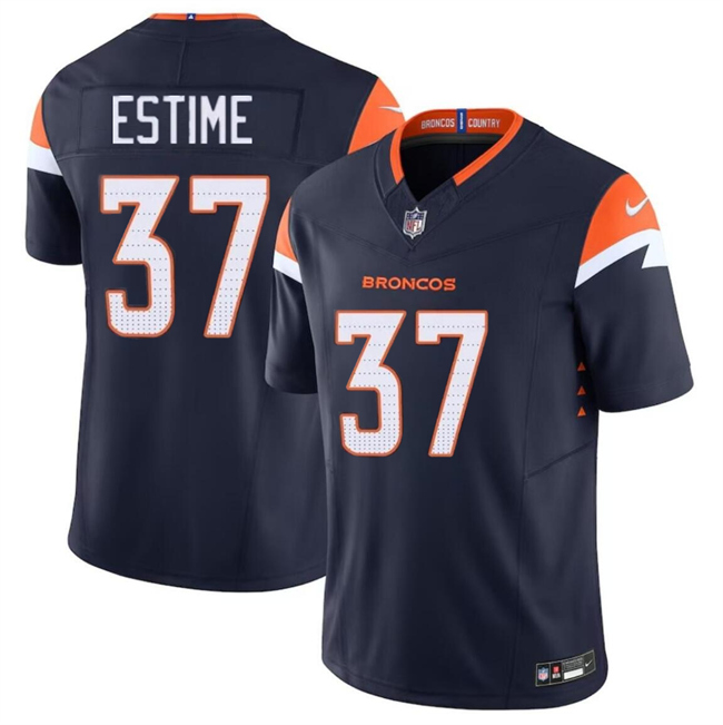 Men's Denver Broncos #37 Audric Estime Navy 2024 F.U.S.E. Alternate Vapor Limited Stitched Football Jersey Men's Denver Broncos #37 Audric Estime Navy 2024 F.U.S.E. Alternate Vapor Limited Stitched Football Jersey