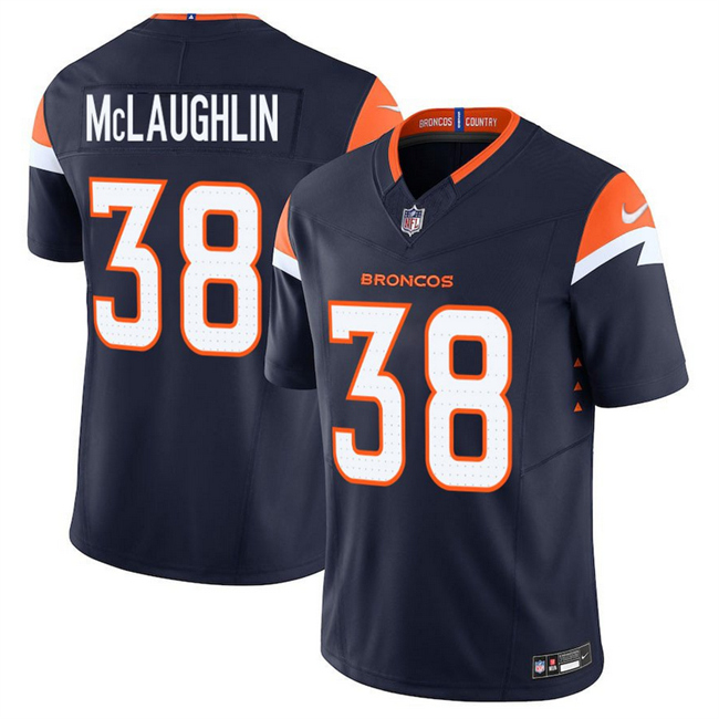 Men's Denver Broncos #38 Jaleel McLaughlin Navy F.U.S.E. Vapor Limited Stitched Football Jersey Men's Denver Broncos #38 Jaleel McLaughlin Navy F.U.S.E. Vapor Limited Stitched Football Jersey