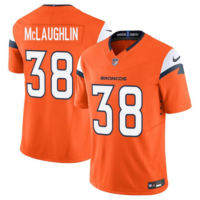 Men's Denver Broncos #38 Jaleel McLaughlin Orange 2025 F.U.S.E. Vapor Limited Stitched Football Jersey Men's Denver Broncos #38 Jaleel McLaughlin Orange 2025 F.U.S.E. Vapor Limited Stitched Football Jersey