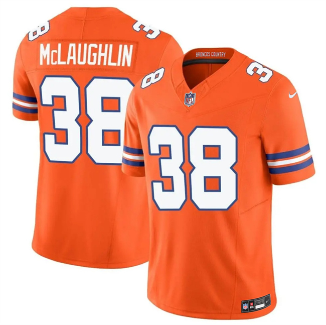 Men's Denver Broncos #38 Jaleel McLaughlin Orange F.U.S.E. Mile High Collection 1977 Throwback Vapor Limited Stitched Football Jersey Men's Denver Broncos #38 Jaleel McLaughlin Orange F.U.S.E. Mile High Collection 1977 Throwback Vapor Limited Stitched Football Jersey