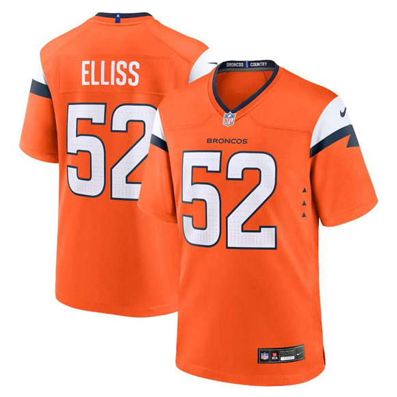 Men's Denver Broncos #52 Jonah Elliss Orange 2025 Alternate Stitched Game Jersey Men's Denver Broncos #52 Jonah Elliss Orange 2025 Alternate Stitched Game Jersey