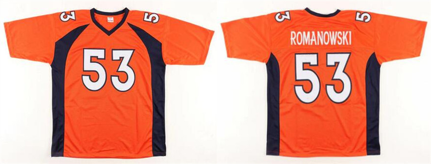 Men's Denver Broncos #53 Bill Romanowski Orange Stitched Football Jersey