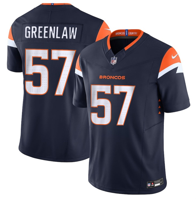 Men's Denver Broncos #57 Dre Greenlaw Navy 2024 F.U.S.E. Alternate Vapor Limited Stitched Football Jersey Men's Denver Broncos #57 Dre Greenlaw Navy 2024 F.U.S.E. Alternate Vapor Limited Stitched Football Jersey