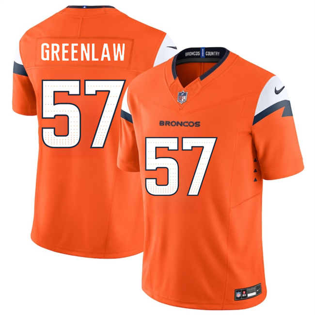 Men's Denver Broncos #57 Dre Greenlaw Orange 2024 F.U.S.E. Vapor Limited Stitched Football Jersey Men's Denver Broncos #57 Dre Greenlaw Orange 2024 F.U.S.E. Vapor Limited Stitched Football Jersey