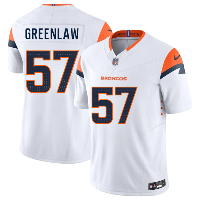 Men's Denver Broncos #57 Dre Greenlaw White 2024 F.U.S.E. Vapor Limited Stitched Football Jersey Men's Denver Broncos #57 Dre Greenlaw White 2024 F.U.S.E. Vapor Limited Stitched Football Jersey