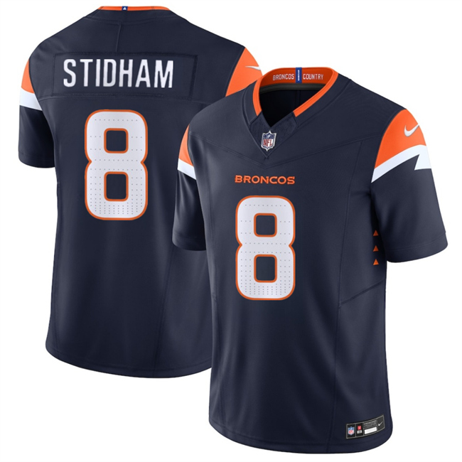 Men's Denver Broncos #8 Jarrett Stidham Navy F.U.S.E. Vapor Limited Stitched Football Jersey Men's Denver Broncos #8 Jarrett Stidham Navy F.U.S.E. Vapor Limited Stitched Football Jersey