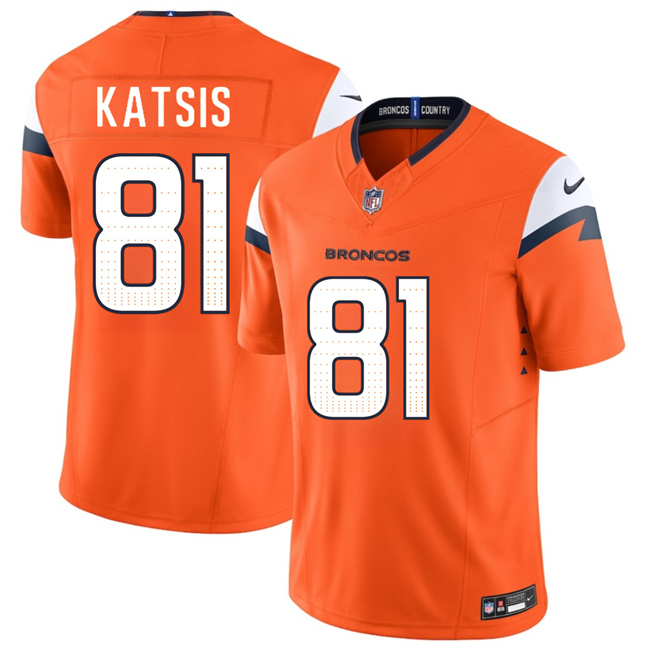 Men's Denver Broncos #81 Kolbe Katsis Orange 2026 Draft F.U.S.E. Vapor Limited Stitched Football Jersey Men's Denver Broncos #81 Kolbe Katsis Orange 2026 Draft F.U.S.E. Vapor Limited Stitched Football Jersey
