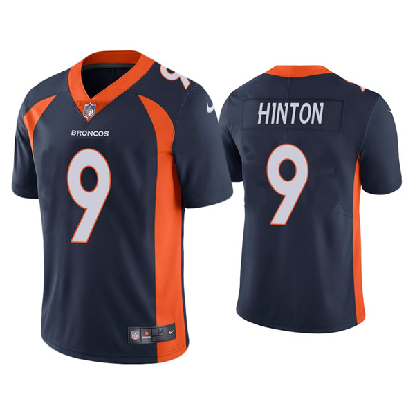 Men's Denver Broncos #9 Kendall Hinton Navy Vapor Untouchable Limited Stitched Jersey Men's Denver Broncos #9 Kendall Hinton Navy Vapor Untouchable Limited Stitched Jersey