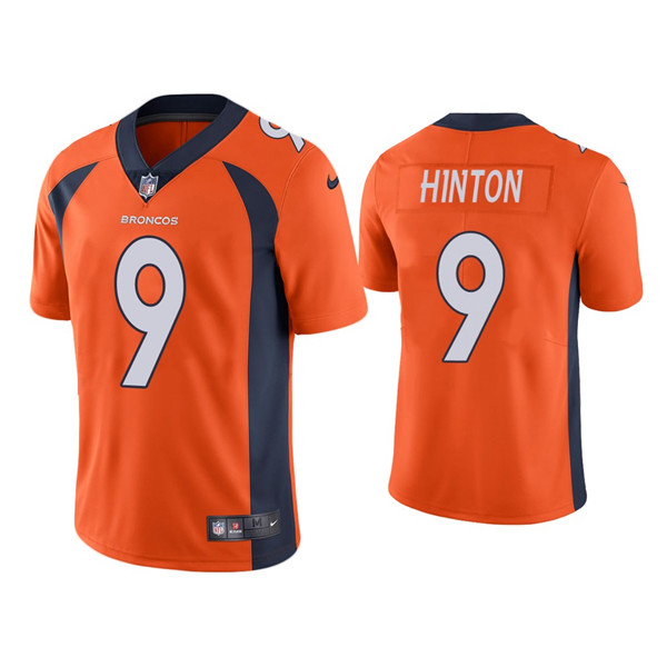 Men's Denver Broncos #9 Kendall Hinton Orange Vapor Untouchable Limited Stitched Jersey Men's Denver Broncos #9 Kendall Hinton Orange Vapor Untouchable Limited Stitched Jersey