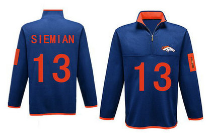 Men's Denver Broncos 13 Siemian Antigua Charcoal Fortune Sweater Knit Microfleece Quarter-Zip Pullover Blue Jacket Men's Denver Broncos 13 Siemian Antigua Charcoal Fortune Sweater Knit Microfleece Quarter-Zip Pullover Blue Jacket