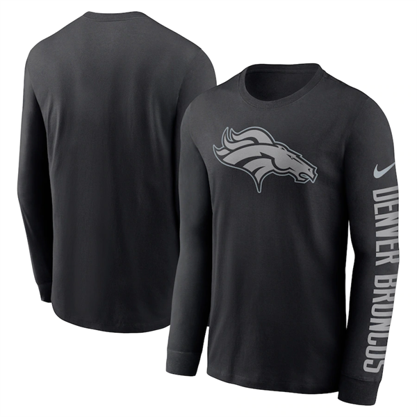 Men's Denver Broncos Black Long Sleeve T-Shirt Men's Denver Broncos Black Long Sleeve T-Shirt