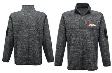 Men's Denver Broncos Blank Antigua Charcoal Fortune Sweater Knit Microfleece Quarter-Zip Pullover Gray Jacket Men's Denver Broncos Blank Antigua Charcoal Fortune Sweater Knit Microfleece Quarter-Zip Pullover Gray Jacket