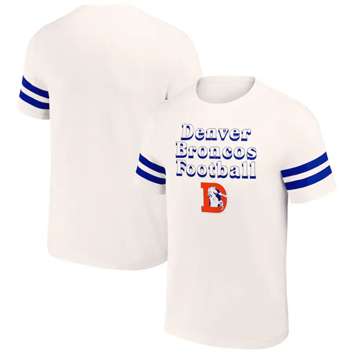 Men's Denver Broncos Cream X Darius Rucker Collection Vintage T-Shirt Men's Denver Broncos Cream X Darius Rucker Collection Vintage T-Shirt