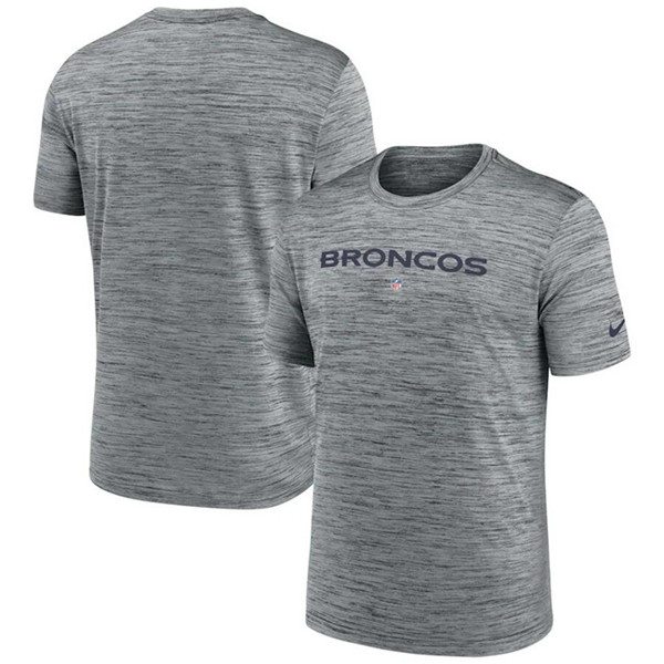Men's Denver Broncos Grey Velocity Performance T-Shirt Men's Denver Broncos Grey Velocity Performance T-Shirt