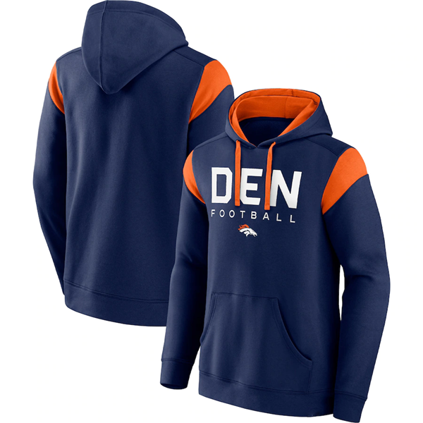 Men's Denver Broncos Navy Call The Shot Pullover Hoodie Men's Denver Broncos Navy Call The Shot Pullover Hoodie