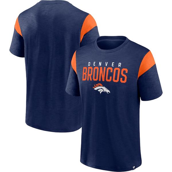 Men's Denver Broncos Navy Orange Home Stretch Team T-Shirt Men's Denver Broncos Navy Orange Home Stretch Team T-Shirt