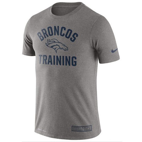 Men's Denver Broncos Nike Heathered Gray Training Performance T-Shirt Men's Denver Broncos Nike Heathered Gray Training Performance T-Shirt
