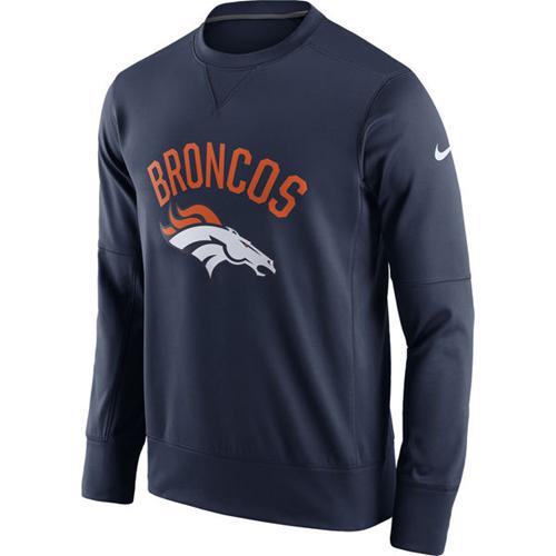 Men's Denver Broncos Nike Navy Sideline Circuit Performance Sweatshirt Men's Denver Broncos Nike Navy Sideline Circuit Performance Sweatshirt