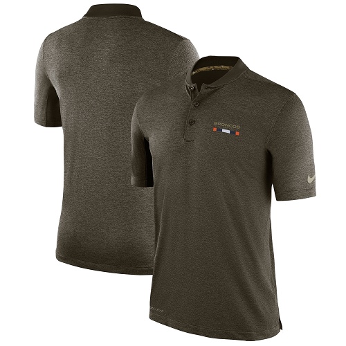 Men's Denver Broncos Nike Olive Salute to Service Sideline Polo T-Shirt Men's Denver Broncos Nike Olive Salute to Service Sideline Polo T-Shirt