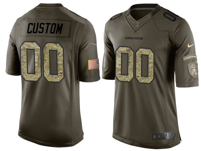 Men's Denver Broncos Customized Camo Salute to Service Jersey Men's Denver Broncos Customized Camo Salute to Service Jersey