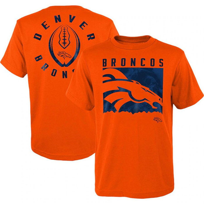 Men's Denver Broncos Orange Preschool Liquid Camo Logo T-Shirt Men's Denver Broncos Orange Preschool Liquid Camo Logo T-Shirt