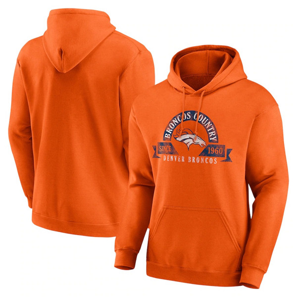 Men's Denver Broncos Orange Pullover Hoodies
