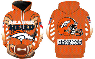Men's Denver Broncos Pullover Orange Hoodie Men's Denver Broncos Pullover Orange Hoodie