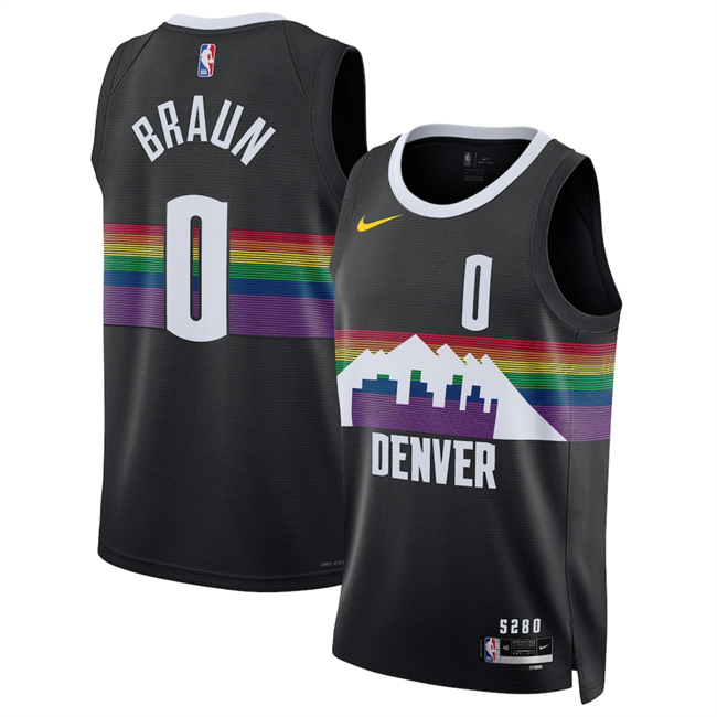 Men's Denver Nuggets #0 Christian Braun Black 2025 26 City Edition Stitched Basketball Jersey Men's Denver Nuggets #0 Christian Braun Black 2025 26 City Edition Stitched Basketball Jersey