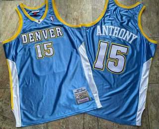 Men's Denver Nuggets #15 Carmelo Anthony Blue 2003-04 Hardwood Classics Soul AU Stitched NBA Throwback Jersey Men's Denver Nuggets #15 Carmelo Anthony Blue 2003-04 Hardwood Classics Soul AU Stitched NBA Throwback Jersey