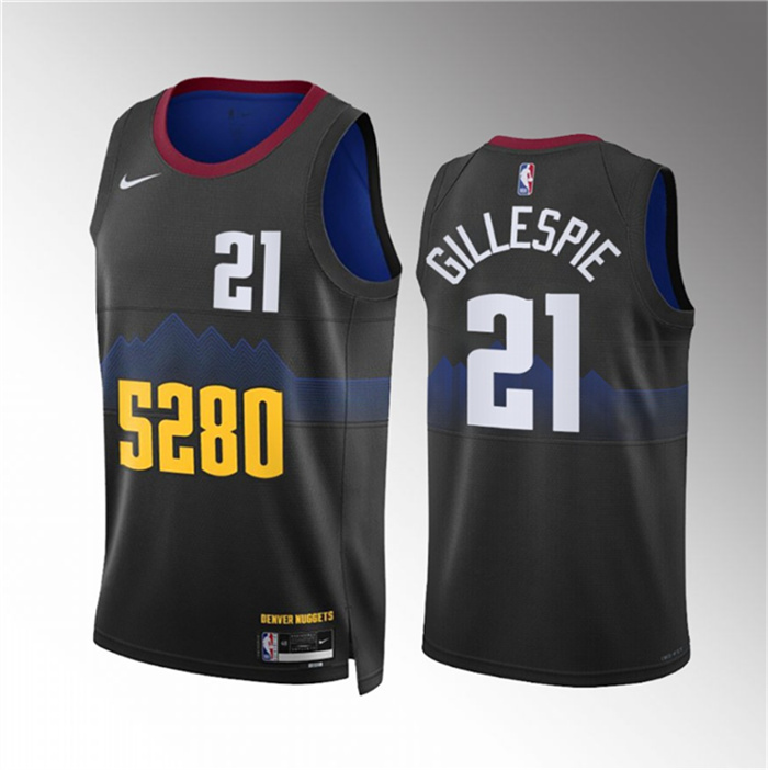 Men's Denver Nuggets #21 Collin Gillespie Black 2023 City Edition Stitched Basketball Jersey Men's Denver Nuggets #21 Collin Gillespie Black 2023 City Edition Stitched Basketball Jersey