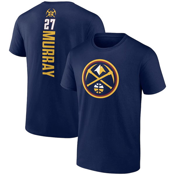Men's Denver Nuggets #27 Jamal Murray Navy Name & Number T-Shirt 1 Men's Denver Nuggets #27 Jamal Murray Navy Name & Number T-Shirt 1