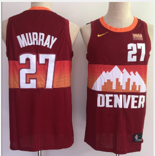 Men's Denver Nuggets #27 Jamal Murray Red 2021 City Edition NBA Swingman Jersey With The Sponsor Logo Men's Denver Nuggets #27 Jamal Murray Red 2021 City Edition NBA Swingman Jersey With The Sponsor Logo