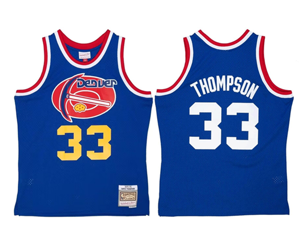 Men's Denver Nuggets #33 David Thompson Blue 1975-76 Mitchell & Ness Swingman Stitched Jersey Men's Denver Nuggets #33 David Thompson Blue 1975-76 Mitchell & Ness Swingman Stitched Jersey