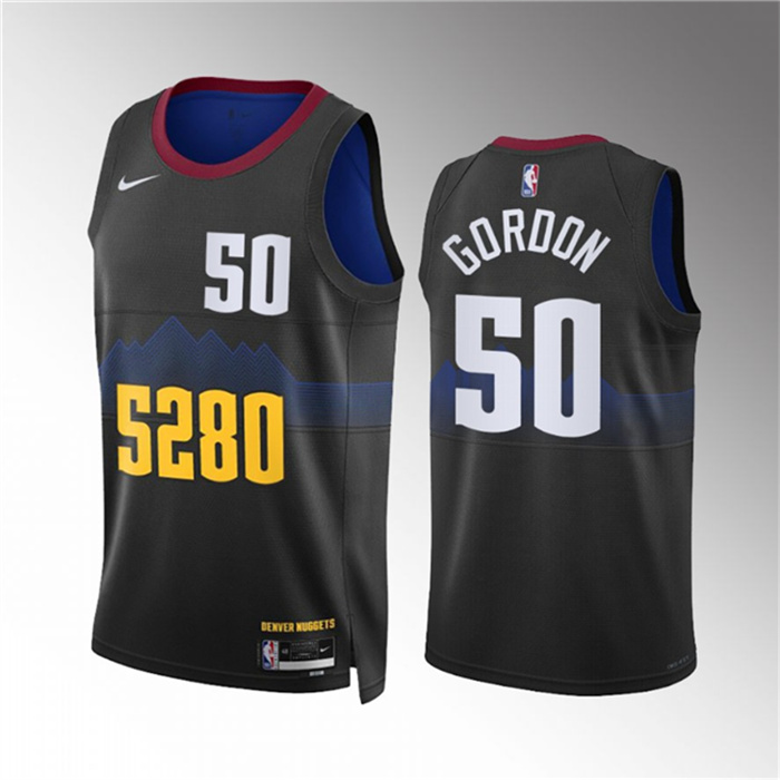 Men's Denver Nuggets #50 Aaron Gordon Black 2023 City Edition Stitched Basketball Jersey Men's Denver Nuggets #50 Aaron Gordon Black 2023 City Edition Stitched Basketball Jersey