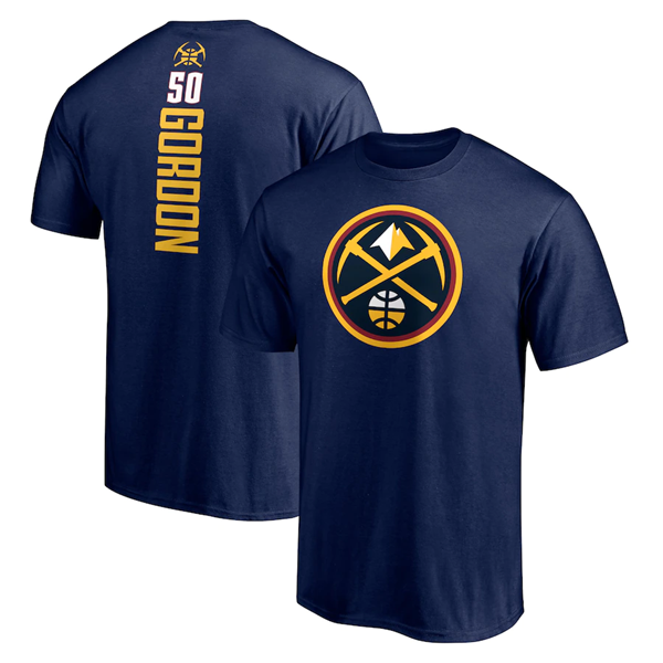 Men's Denver Nuggets #50 Aaron Gordon Navy Name & Number T-Shirt Men's Denver Nuggets #50 Aaron Gordon Navy Name & Number T-Shirt