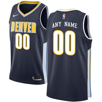 Men's Denver Nuggets Navy Custom Jersey Men's Denver Nuggets Navy Custom Jersey