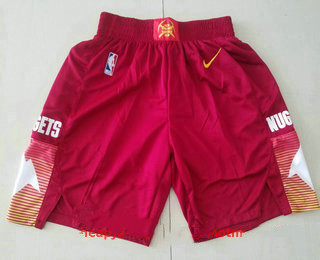 Men's Denver Nuggets Red 2021 City Edition NBA Swingman Shorts Men's Denver Nuggets Red 2021 City Edition NBA Swingman Shorts