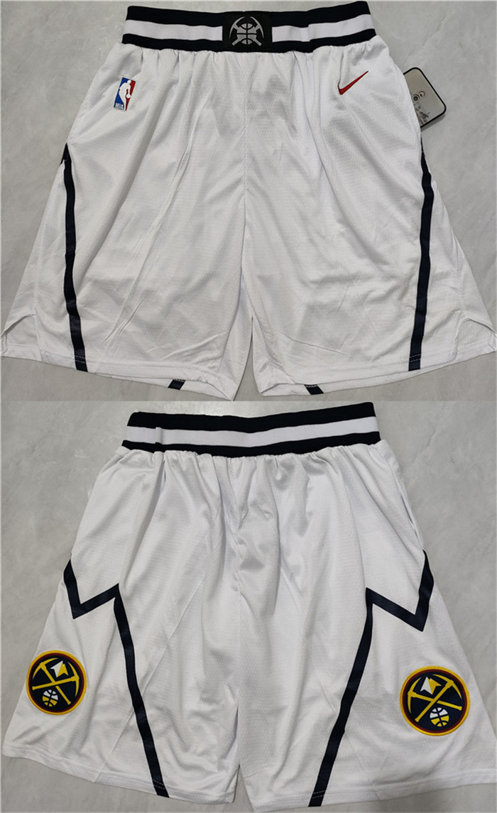 Men's Denver Nuggets White Shorts (Run Small) Men's Denver Nuggets White Shorts (Run Small)