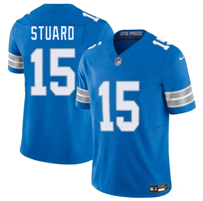 Men's Detroit Lions #15 Grant Stuard Blue 2025 F.U.S.E. Vapor Limited Stitched Jersey Men's Detroit Lions #15 Grant Stuard Blue 2025 F.U.S.E. Vapor Limited Stitched Jersey