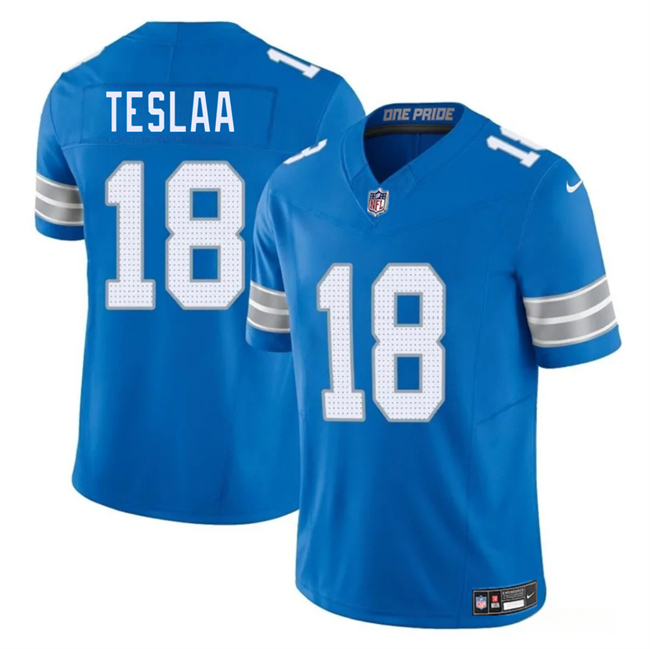 Men's Detroit Lions #18 Isaac TeSlaa Blue 2025 Draft F.U.S.E. Vapor Limited Stitched Jersey Men's Detroit Lions #18 Isaac TeSlaa Blue 2025 Draft F.U.S.E. Vapor Limited Stitched Jersey
